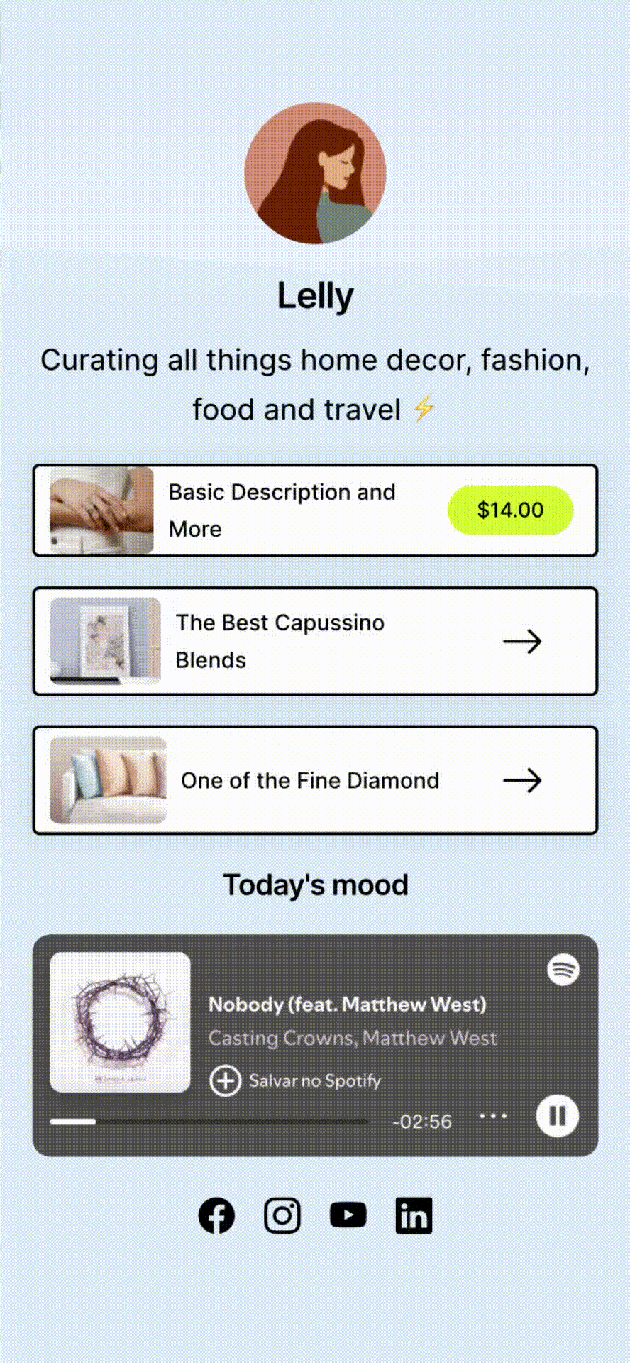 Demonstração de Inteligência Artificial criando uma página de links